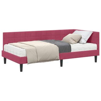 vidaXL Estructura De Cama Esquina Con Colch&oacute;n 2 Pcs Verde Terciopelo Vidaxl
