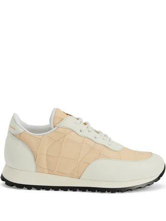 Giuseppe Zanotti Jimi crocodile-effect leather sneakers - Neutrals