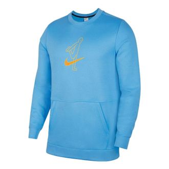 Nike Mens Nike As Nk TF Turf Top Ls Crew Story P Casual Character Printing Round Neck Pullover Blue DM5999-412
