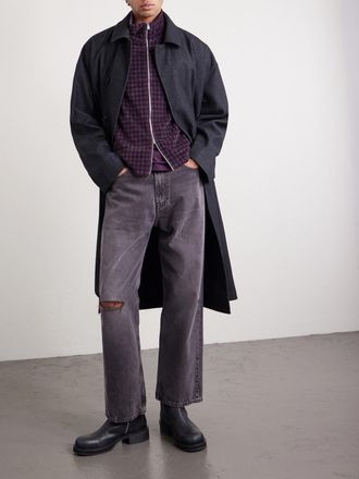 Our Legacy Shrunken Checked Cotton-Blend Velour Track Jacket