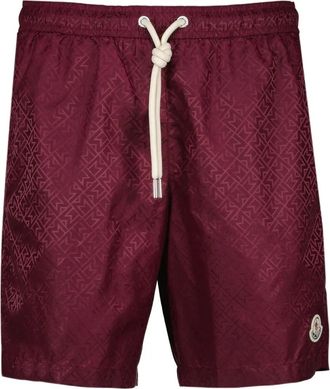 Moncler Shorts da bagno con monogramma - Rosso