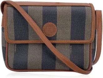 Fendi Pre-owned Cross Body Bags, female, Brown, Size: ONE SIZE Pre-owned Cotton fendi-bags