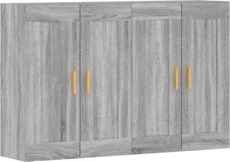 vidaXL Wall Mounted Cabinets 2 pcs Grey Sonoma Engineered Wood Vidaxl
