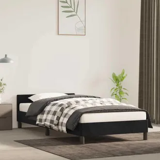 vidaXL Estructura De Cama Sin Colch&oacute;n Terciopelo Negro 100x200 Cm Vidaxl