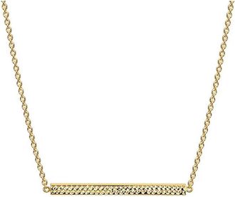 Gold & Honey Womens Diamond Cut Bar Necklace In Gold