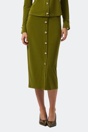 Joseph Ribkoff Womens Moss Crepe Pull On Pencil Skirt In Artichoke