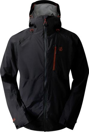 Dare 2B Dare 2B Mens Breathe Out Waterproof Jacket (Black/Arabian Spice) - Size Large