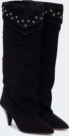Isabel Marant Lezra embellished suede knee-high boots