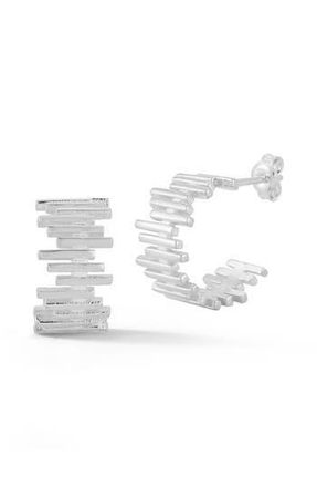 Glaze Jewelry Ribbed Hoop Earrings in Silver at Nordstrom Rack