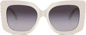 Jimmy Choo Eyewear stud-embellished square sunglasses - White