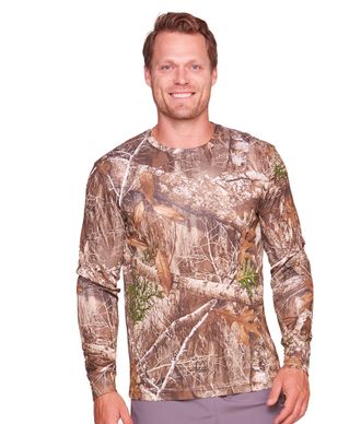Colosseum Realtree Edge Camo Light Weight Performance Mens Long Sleeve Shirt - Multicoloured - XL