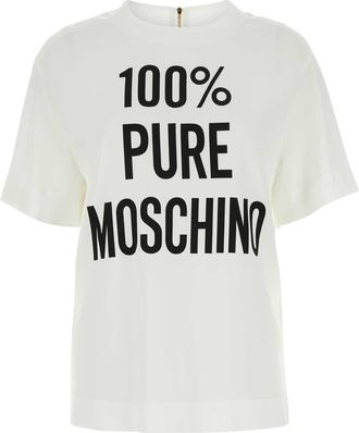 Moschino White Crepe T Shirt