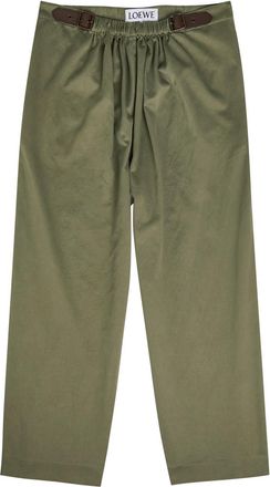 Loewe Belted Cotton Trousers - Khaki - 46 (IT46 / S)