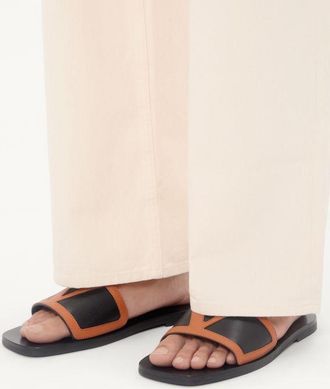 Valentino Garavani Sandalo Slide Viva Superstar In Nappa Uomo NERO/ROASTED PECAN 40.5