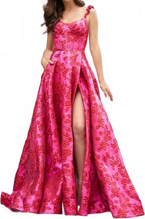 Sherri Hill Sleeveless Prom Dress Gown In Pink
