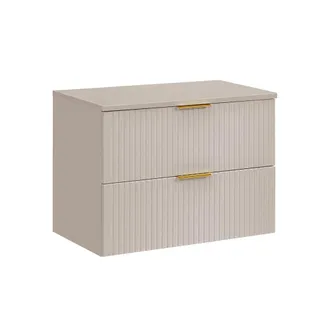 Petits Meubles Mueble bajo lavabo 80cm encimera paneles de melamina y mdf beige