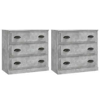 Berkfield Home Sideboards 2 pcs Concrete Grey Engineered Wood