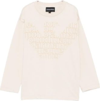 Emporio Armani Eagle-logo long-sleeve T-shirt - kids - Cotton - 12 yrs - Neutrals