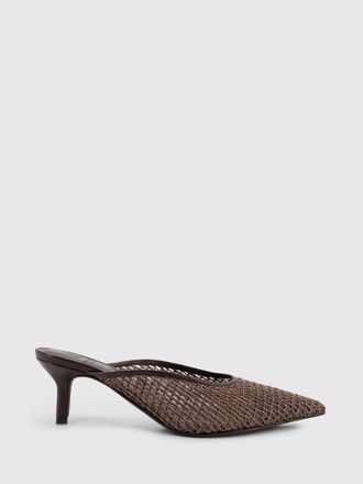 Brunello Cucinelli Mules Brunello Cucinelli in nylon a rete con monile e pelle