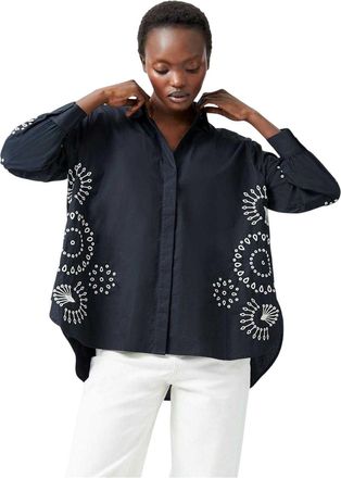 French Connection Dames/Dames Relaxed Fit Shirt Met Lange Mouwen (Zwart/Cr&egrave;me)