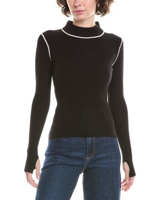 No Name Noname Fine Rib Mock Neck Cashmere Sweater