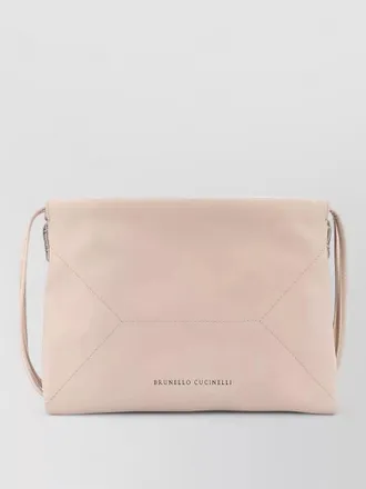 Brunello Cucinelli duo leather shoulder clutch bag monili