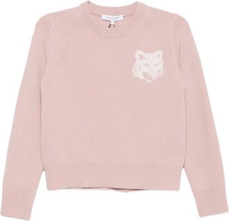 Maison Kitsun&eacute; Fox Head-wollen trui met ronde hals