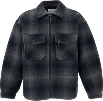 And Wander Giacca Zip Shaggy di Lana a Quadri - - Jackets - Uomo - Grigio - M
