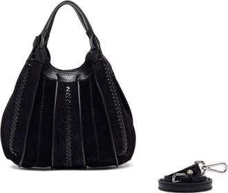 Gianni Chiarini Rounded Pleated Black Handbag with Dual Handles