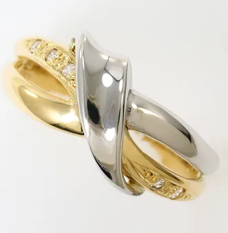 C&A Platinum Yellow Gold Yellow Gold (18K) Platinum 900 Band Ring (Pre-Owned)