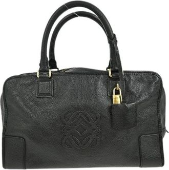 Loewe Pre-owned Handbags, female, Black, Size: ONE SIZE Pre-owned Leather Handbag