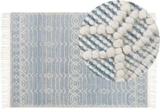 Beliani Rug ORHANELI Blue 160 x 230 cm Wool