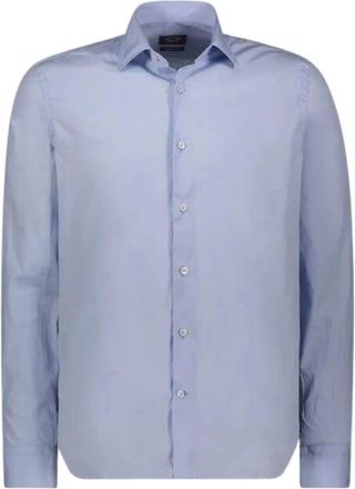 Paul & Shark Slim Fit Katoen Stretch Overhemd - Heren - Zakelijke Overhemden - Blauw - 3XL - Katoen - Overhemden