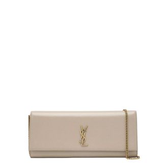 Saint Laurent Kate Clutch - female - Saint Laurent - Wallets & Cardholders - Beige - ONE SIZE - Accessories