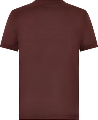 Dolce & Gabbana Mens Silk T-Shirt Red Melange Red-Bordeaux T-Shirts Red/bordeaux And Polos