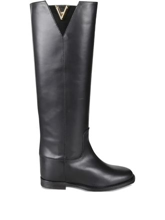 Via Roma 15 Laarzen met logoplakkaat - Zwart