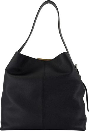 Alexander McQueen Zwarte Leren T-Bar Shopper Tas - Dames - Schoudertassen - Zwart - ONE Size - Leer - Tassen