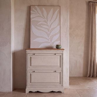 Maisons du monde Zapatero de madera de pino maciza color crema