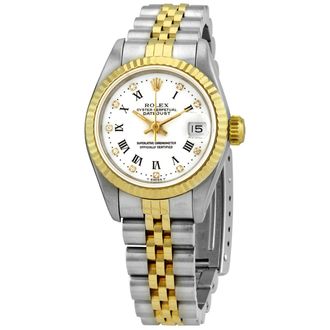 Rolex Pre-owned Rolex Datejust Automatic Diamond White Dial Ladies Watch 69173 WRDJ