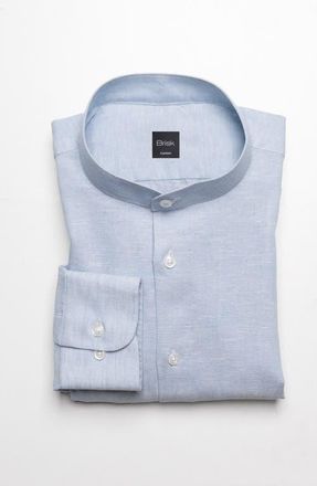 Brisk Cotton Linen Shirt in Light Blue at Nordstrom, Size 15