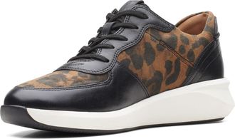 Clarks Womens Un Rio Sprint Leopard Print Suede/Lthr Comb 10 M