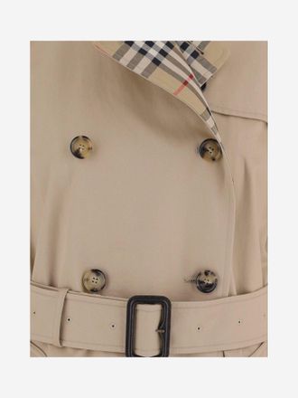 Burberry Cotton Double-Breasted Trench Coat - Beige