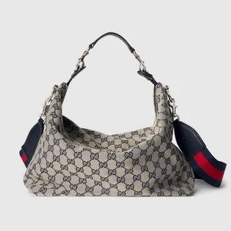 Gucci Brera Medium Crossbody Bag, Blue, GG Canvas