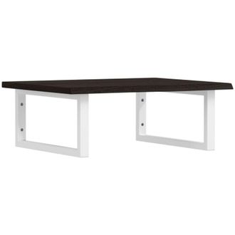 vidaXL Estante De Lavabo De Pared De Acero Y Madera Maciza De Roble Vidaxl