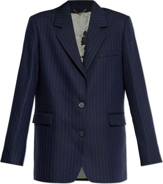 Golden Goose Jassen, Dames, Blauw, S, Katoen, Pinstripe blazer