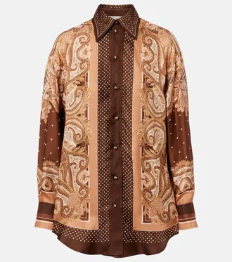 Zimmermann Camisa Luna de ramio con paisley y lunares