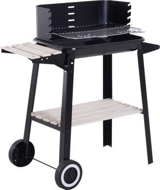OUTSUNNY Barbacoa de carb&oacute;n 83x46x87 cm negro