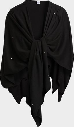 Carolyn Rowan Cotton Cashmere Crystal-Embellished Ruana
