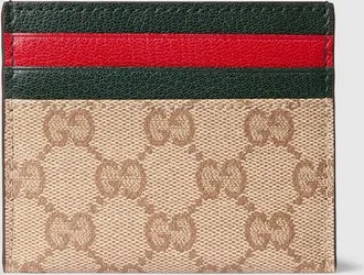 Gucci Card Case With Multicolor Slots, Beige, Original GG Fabric