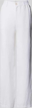 Fynch-Hatton Fynch-Hatton Straight Fit Leinenhose mit elastischem Bund in Ecru, Gr&ouml;&szlig;e 38